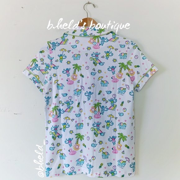 Roller Rabbit Pool Party Polo Pajamas in White Size X-Small (XS) Brand New NWT - Picture 8 of 17